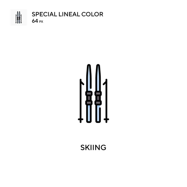 Skiing Special Lineal Color Icon Skiing Icons Your Business Project — Stock Vector