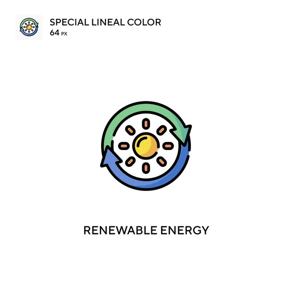 Відновлювана Енергія Спеціальна Піктограма Лінійного Кольору Піктограми Відновлюваної Енергії Вашого — стоковий вектор