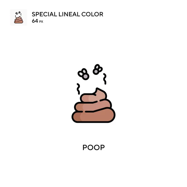 Poop Speciální Lineální Ikona Barvy Poop Ikony Pro Váš Obchodní — Stockový vektor