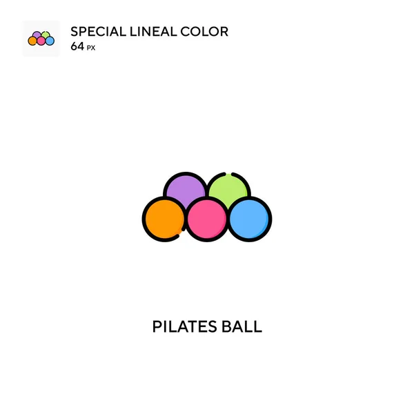 Pelota Pilates Iconos Especiales Color Lineal Iconos Bolas Pilates Para — Vector de stock