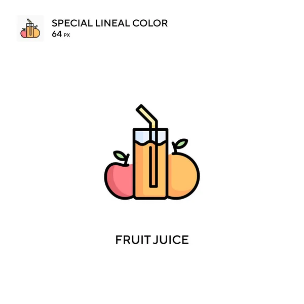Zumo Fruta Icono Especial Color Lineal Iconos Zumo Fruta Para — Archivo Imágenes Vectoriales
