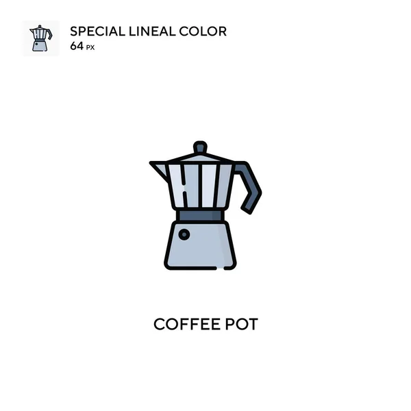 Cafetera Iconos Especiales Color Lineal Iconos Cafetera Para Proyecto Empresarial — Vector de stock