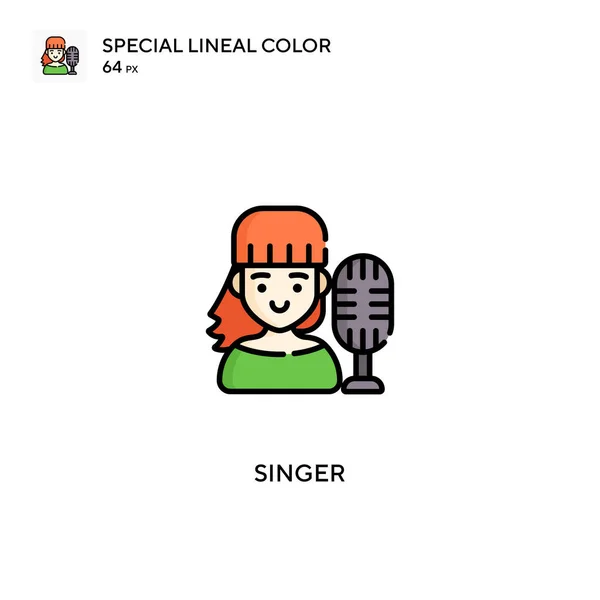 Singer Special Lineáris Színikon Singer Ikonok Üzleti Projektjéhez — Stock Vector