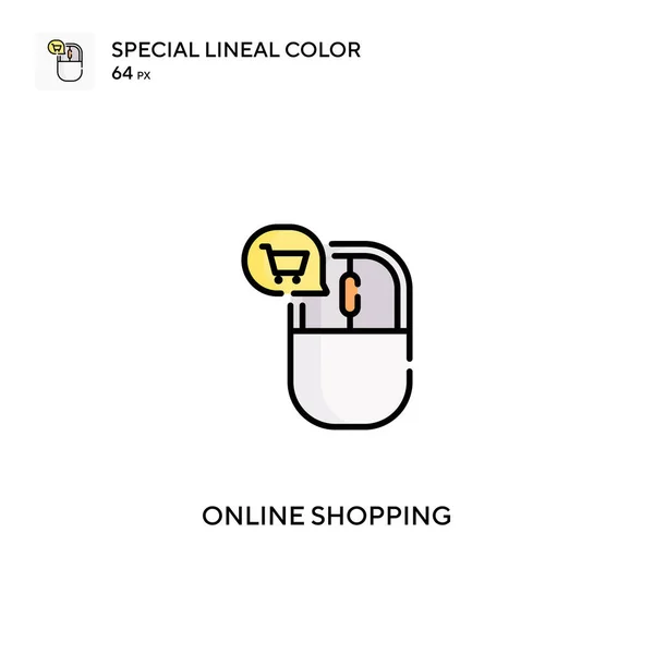 Online Winkelen Speciale Lineal Kleur Icon Online Winkelen Pictogrammen Voor — Stockvector