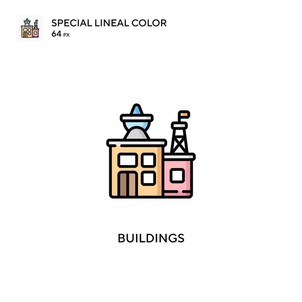 Edifícios Ícones Lineares Especiais Cor Icon Buildings Para Seu Projeto —  Vetores de Stock