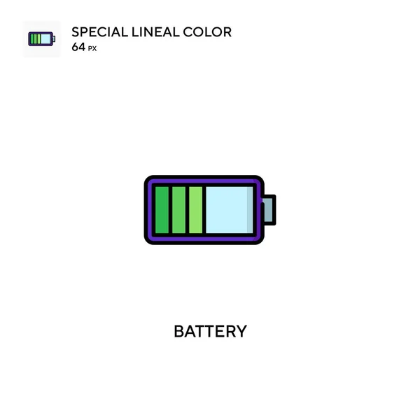 Ícones Lineares Especiais Cor Bateria Icon Battery Para Seu Projeto — Vetor de Stock