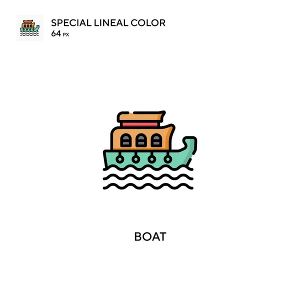 Boat Specjalne Ikony Kolor Linii Boat Dla Projektu Biznesowego — Wektor stockowy