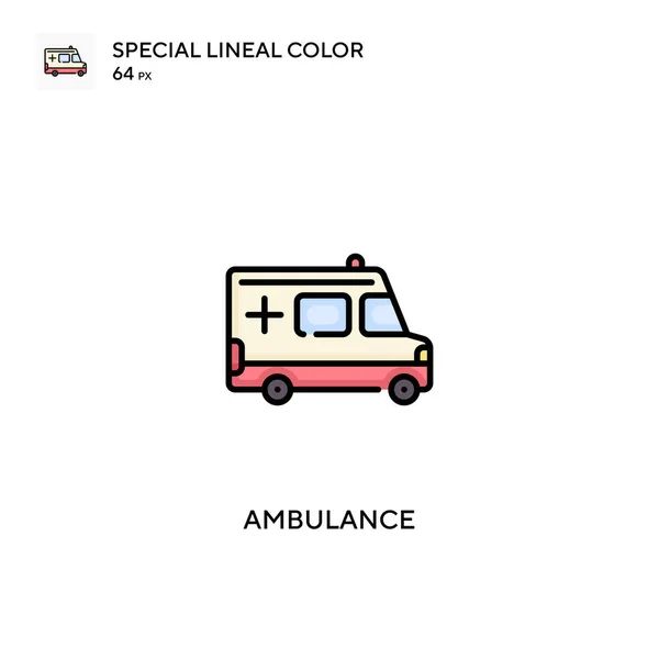 Ambulancia Iconos Especiales Color Lineal Iconos Ambulancia Para Proyecto Empresarial — Vector de stock