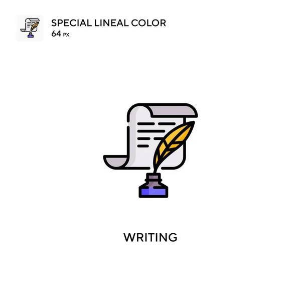 Escribir Iconos Especiales Color Lineal Escribir Iconos Para Proyecto Negocio — Vector de stock