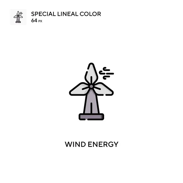 Windenergie Spezielle Lineare Farbsymbole Windenergie Symbole Für Ihr Geschäftsprojekt — Stockvektor