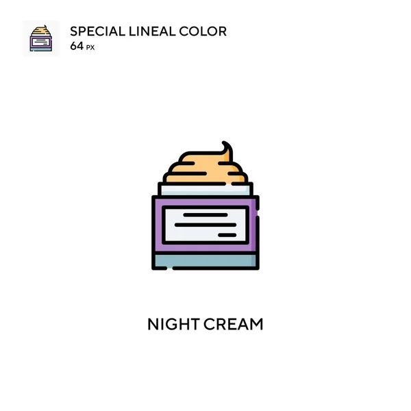 Crema Noche Icono Color Lineal Especial Iconos Crema Noche Para — Vector de stock