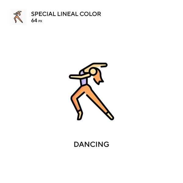 Baile Iconos Especiales Color Lineal Dancing Para Proyecto Empresarial — Archivo Imágenes Vectoriales