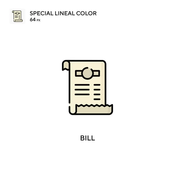 Bill Special Lineal Color Icon Bill Icons Your Business Project — Stock Vector