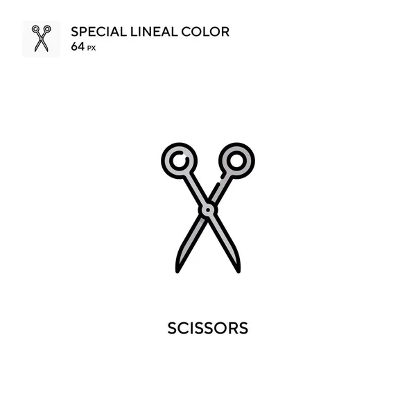 Tijeras Iconos Especiales Color Lineal Iconos Tijeras Para Proyecto Empresarial — Vector de stock