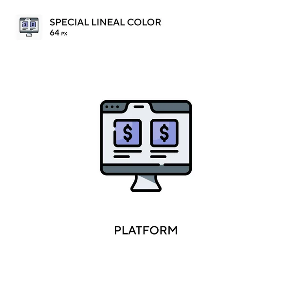 Icone Colori Lineari Speciali Della Piattaforma Icon Platform Vostro Progetto — Vettoriale Stock