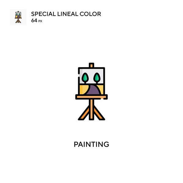 Painting Special Lineal Color Icon Painting Icons Your Business Project — Stock Vector