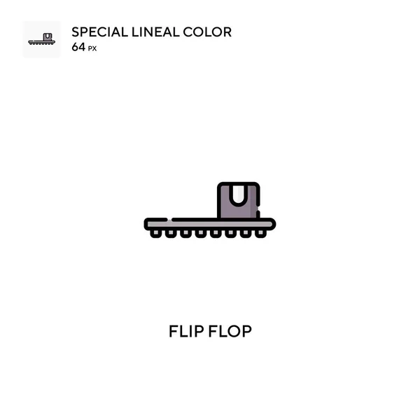 Flip Flop Speciale Lineal Kleur Icon Flip Flop Pictogrammen Voor — Stockvector