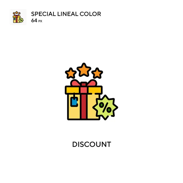 Ícones Desconto Cor Linear Especial Icon Discount Para Seu Projeto — Vetor de Stock