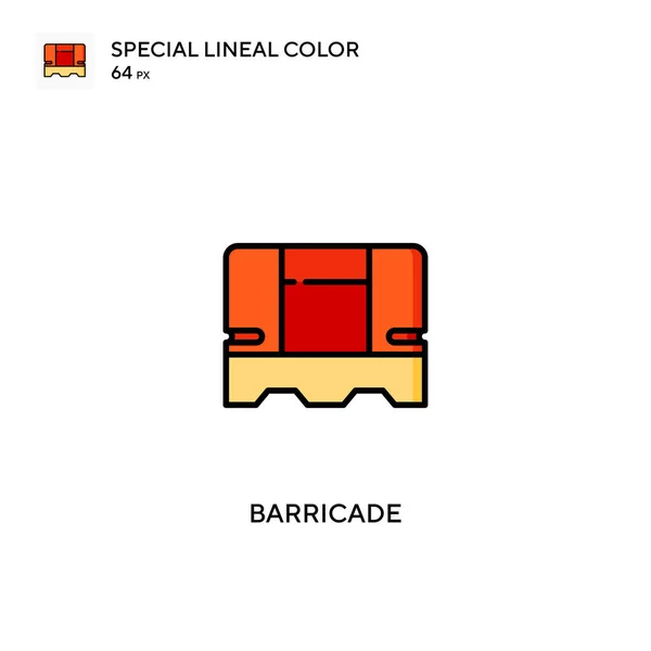 Barykada Specjalna Ikona Koloru Linii Ikony Barykady Dla Twojego Projektu — Wektor stockowy