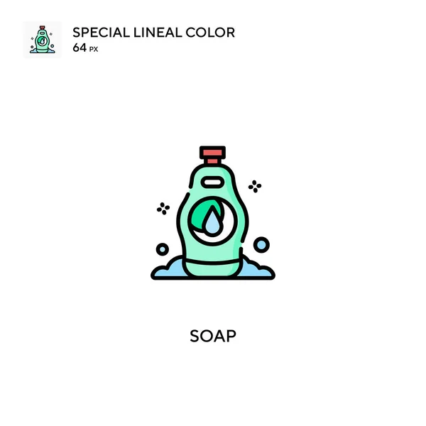 Sabão Ícones Lineares Especiais Cor Icon Soap Para Seu Projeto — Vetor de Stock