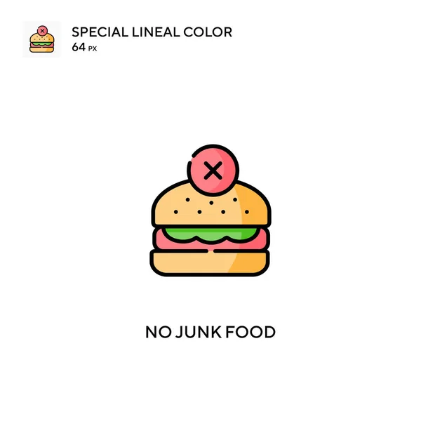 Sem Junk Food Ícones Lineares Especiais Cor Icon Junk Food —  Vetores de Stock