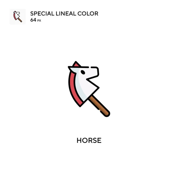 Kůň Speciální Lineální Barevná Ikona Kůň Ikony Pro Váš Podnikatelský — Stockový vektor