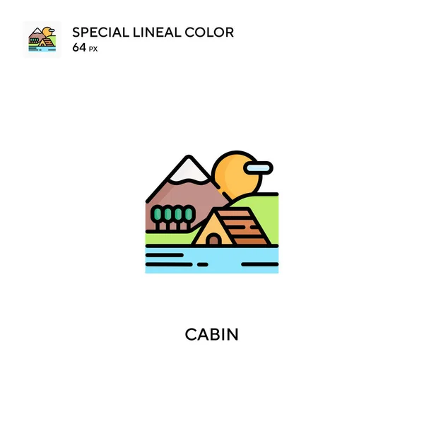 Cabin Különleges Lineáris Szín Ikon Kabin Ikonok Üzleti Projekt — Stock Vector