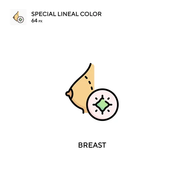Iconos Color Lineal Breast Special Para Proyecto Empresarial — Archivo Imágenes Vectoriales