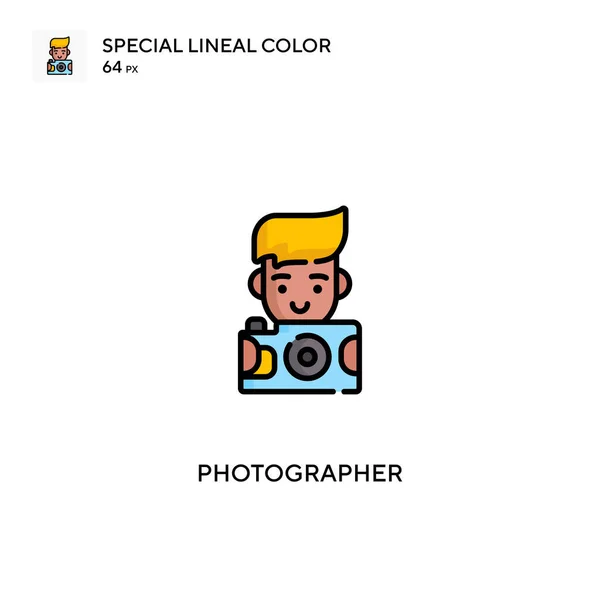 Photographer Special Lineal Color Icon Photographer Icons Your Business Project — 스톡 벡터