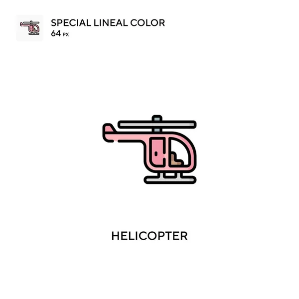 Helicóptero Ícones Cor Linear Especial Icon Helicopter Para Seu Projeto — Vetor de Stock