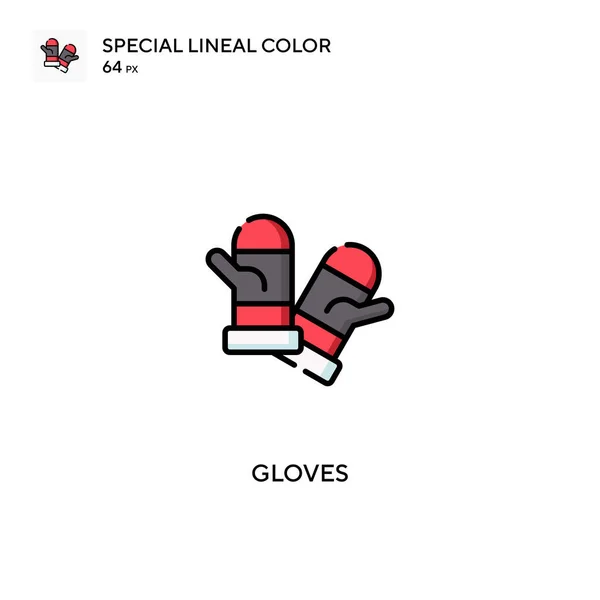 Luvas Ícones Cores Lineares Especiais Icon Gloves Para Seu Projeto —  Vetores de Stock
