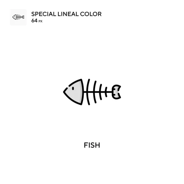 Fish Special Lineal Colour Icon Fish Εικονίδια Για Την Επιχείρησή — Διανυσματικό Αρχείο