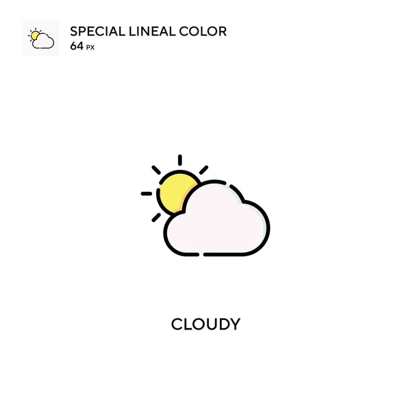 Cloudy Special Lineal Color Icon Cloudy Pictogrammen Voor Bedrijf Project — Stockvector