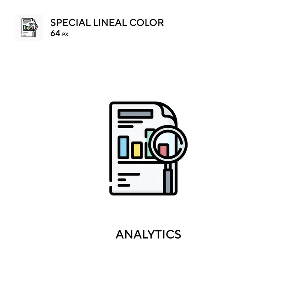 Analityka Specjalna Ikona Kolorów Liniowych Ikony Analityczne Dla Twojego Projektu — Wektor stockowy