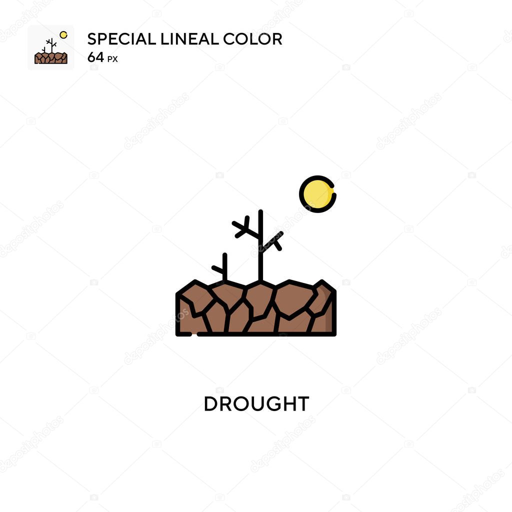 Drought Special lineal color icon.Drought icons for your business project