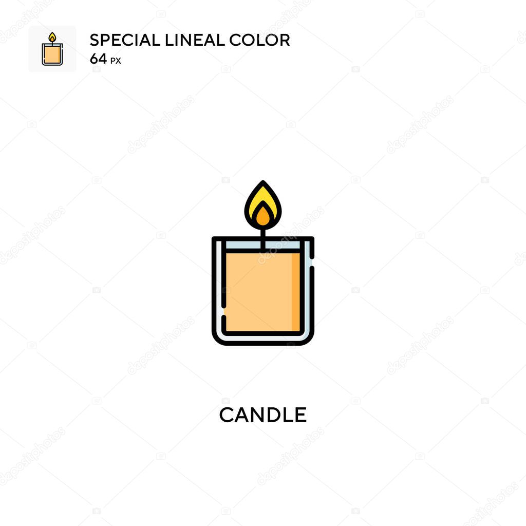 Candle Special lineal color icon.Candle icons for your business project
