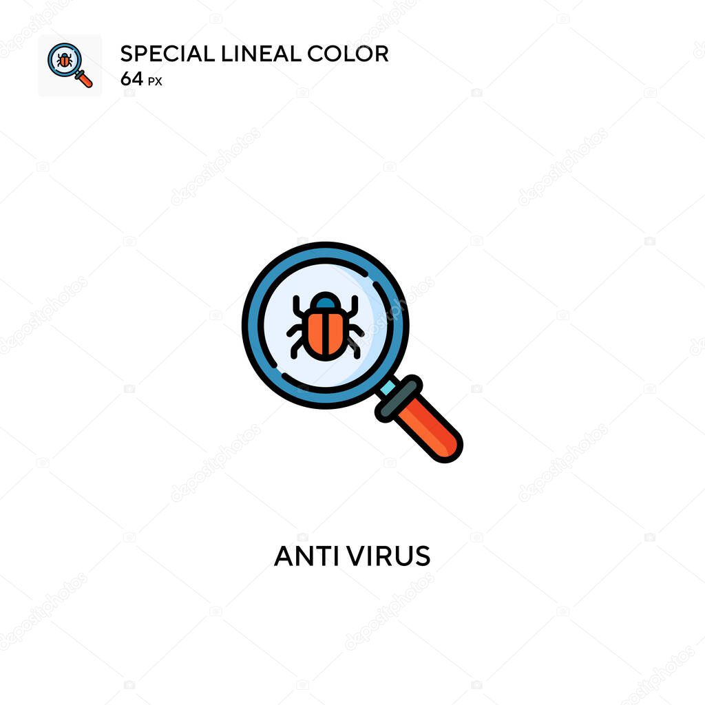 Anti virus Special lineal color icon.Anti virus icons for your business project