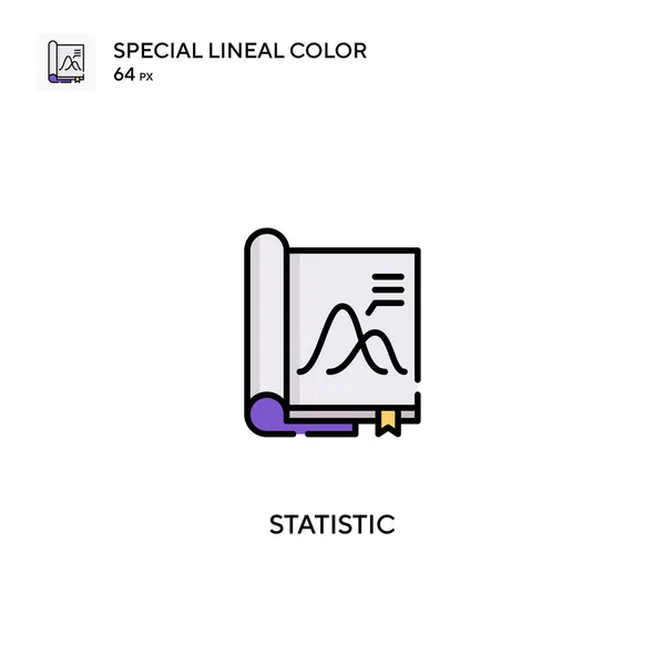 Statistica Speciale Icona Lineare Colori Icone Statistiche Tuo Progetto Aziendale — Vettoriale Stock