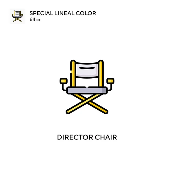 Cadeira Diretor Ícones Cadeira Cor Linear Especial Icon Director Para — Vetor de Stock