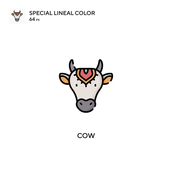 Cow Special Lineal Color Icon Cow Pictogrammen Voor Business Project — Stockvector