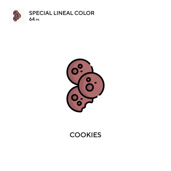 Cookie Speciális Lineáris Színikon Cookie Ikonok Üzleti Projektjéhez — Stock Vector