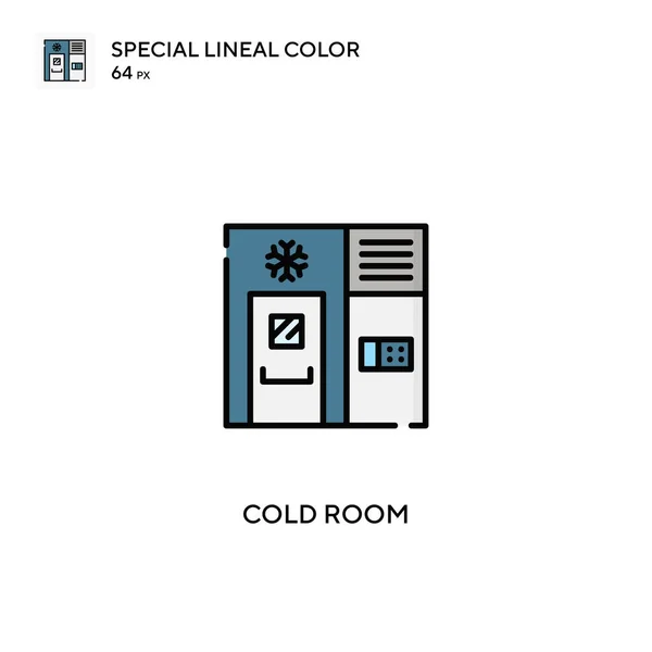 Studený Pokoj Speciální Lineální Barva Ikona Cold Room Ikony Pro — Stockový vektor