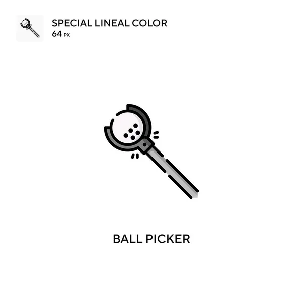 Ball Picker Ειδική Lineal Εικονίδιο Χρώμα Ball Picker Εικονίδια Για — Διανυσματικό Αρχείο