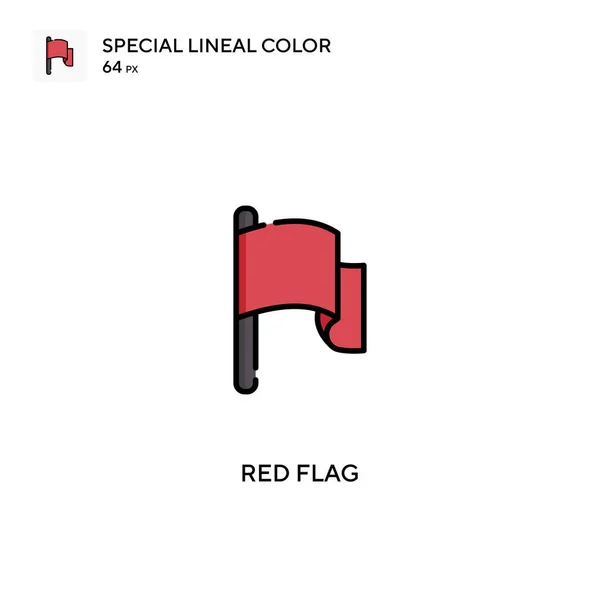 Red Flag Special Lineal Color Icon Red Flag Icons Your — Stock Vector