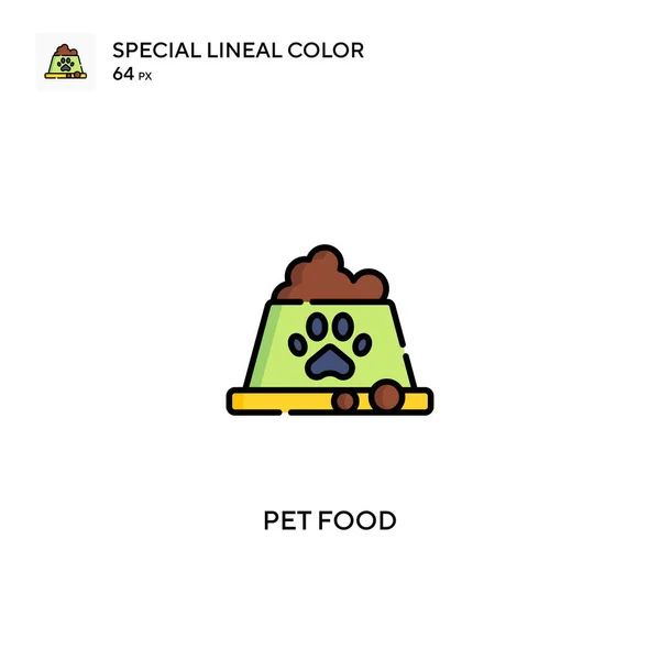 Pet Food Ícones Lineares Especiais Cores Icon Pet Food Para — Vetor de Stock