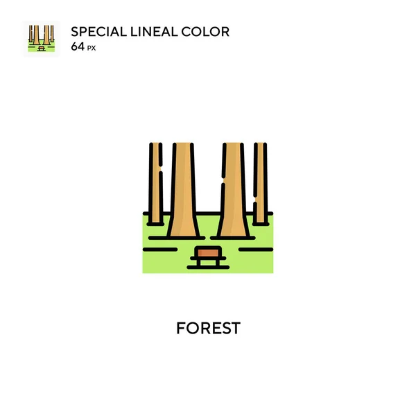 Ícones Cor Linear Especial Floresta Icon Forest Para Seu Projeto — Vetor de Stock