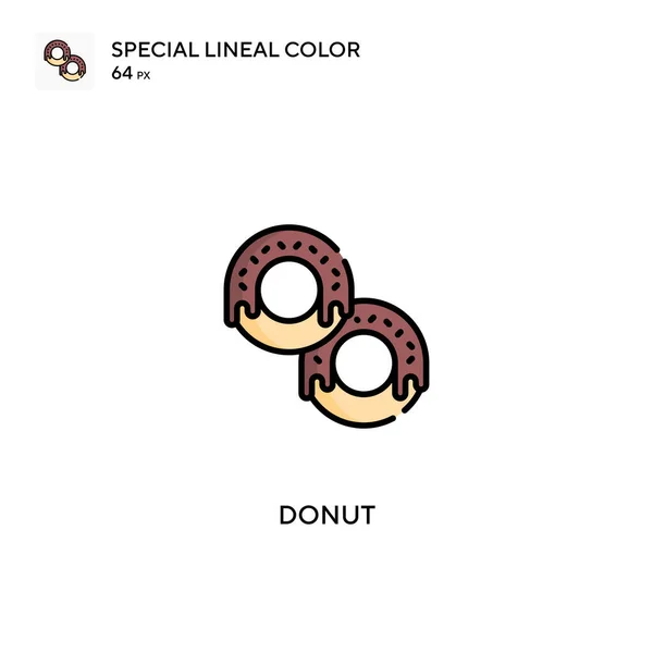 Donut Ícones Cor Linear Especial Icon Donut Para Seu Projeto — Vetor de Stock