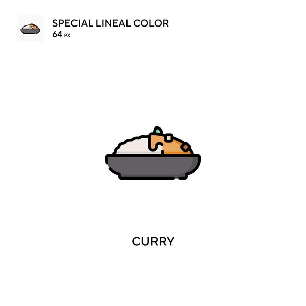 Curry Icônes Spéciales Couleur Linéaire Curry Pour Votre Projet Entreprise — Image vectorielle