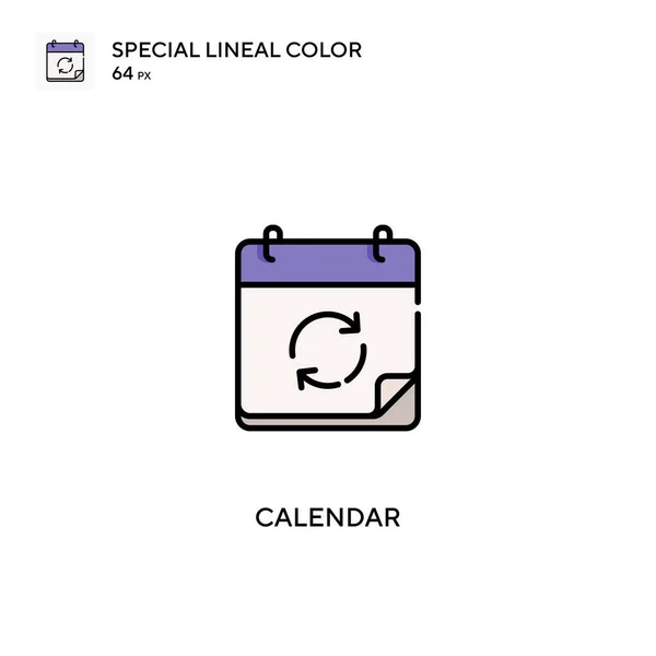 Kalender Speciale Lineal Kleur Icon Calendar Pictogrammen Voor Business Project — Stockvector