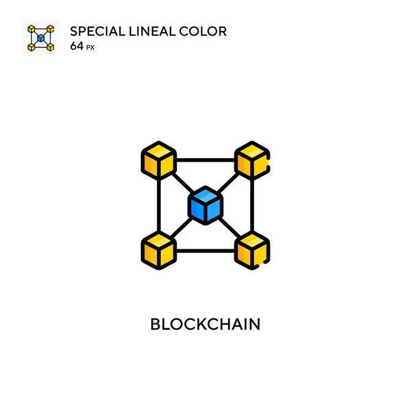 Blockchain Ícones Cor Linear Especial Icon Blockchain Para Seu Projeto — Vetor de Stock